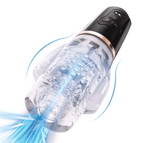 Eveandlove Rocket Sucking & Vibrating Transparent Dual Motor Male Masturbation Cup