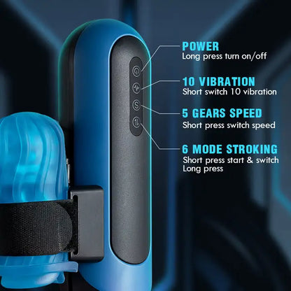 Superbuyg™™ XS 5 Speed 6 Thrusting 10 Vibrating Male Masturbator