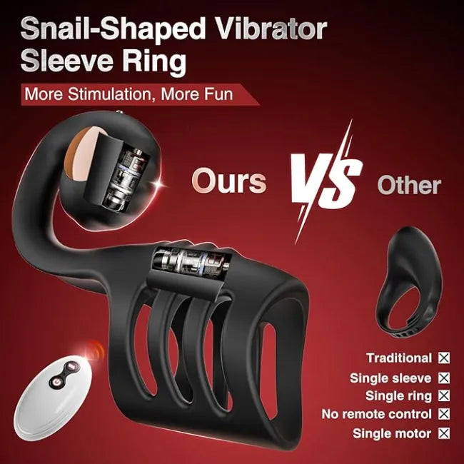 10-Mode Vibrating Penis Ring for Couples – Remote Cock Sleeve with Clit & G-Spot Stimulator