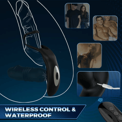 3 Thrusting & 12 Vibrating Cock Rings Prostate Massager