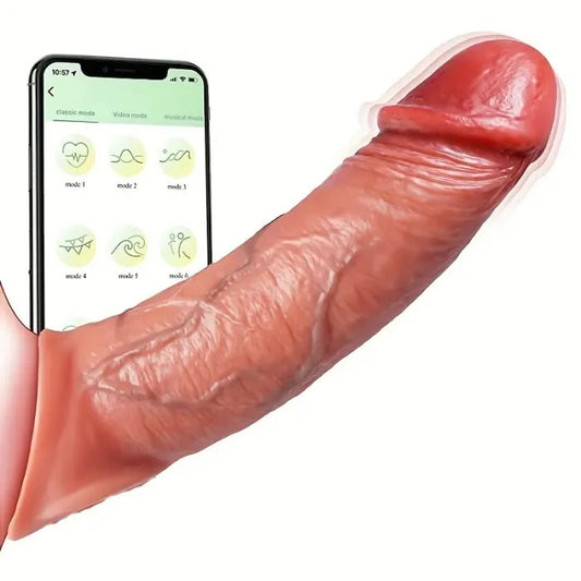 Sexoralab APP Controlled 9 Vibrating Penis Extender Sleeve With Cock Ring
