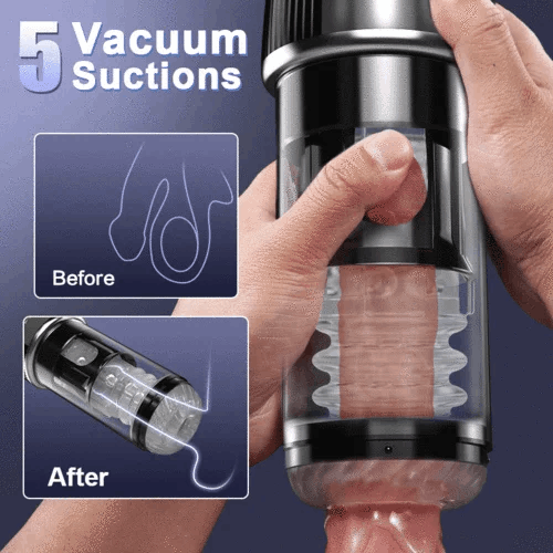 5 Rotating 5 Sucking 7 Vibrating Masturbator & Training 2 IN 1 Adult Toys