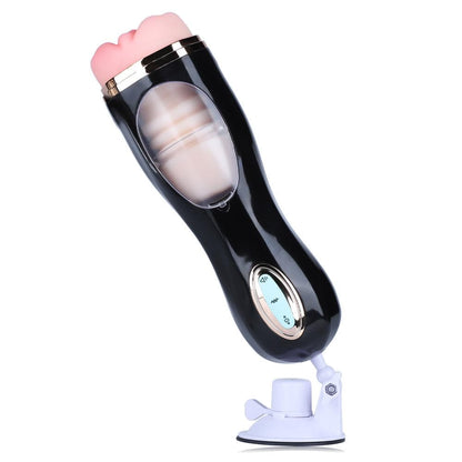 Vibrating Thrusting Suction Cup Pussy Male Masturbator