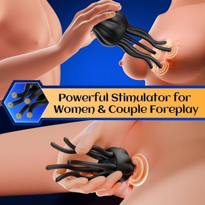 Male Vibrator - 10 Vibration Modes & Tentacle Stroker for Penis & Nipple Stimulation