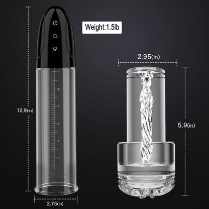 2 In 1 Vagina Sucking Electric Penis Enhancement Pump Male Masturbation Cup