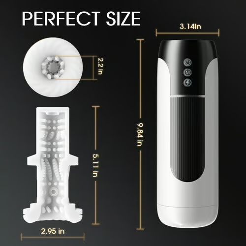 Wearable 7 Thrusting & Vibrating Heating Vocable Masturbation Cup