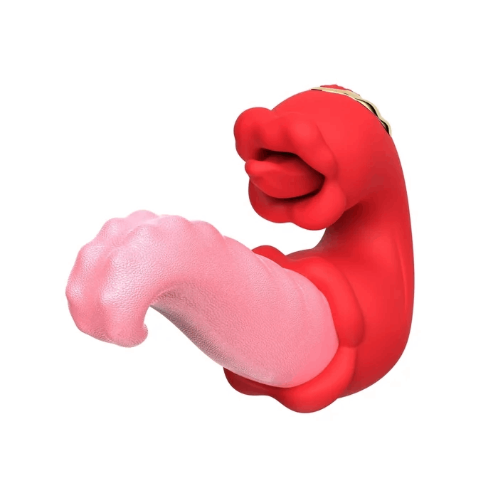 Twin Rose Thrusting G Spot Vibrator - Tongue Teasing & Vibrating