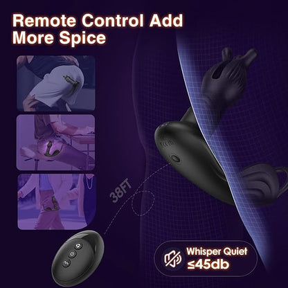 9 Tension Shock Flapping Thrusting Vibrating Cock Ring Anal Vibrator Dildo