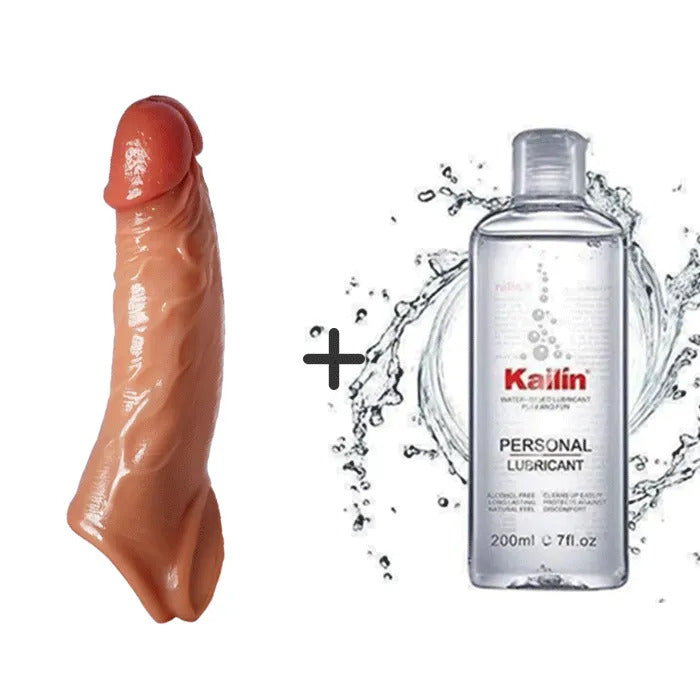 Sexoralab APP Controlled 9 Vibrating Penis Extender Sleeve With Cock Ring