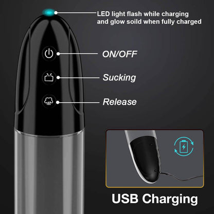 2 In 1 Vagina Sucking Electric Penis Enhancement Pump Male Masturbation Cup