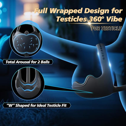 Prostate & Taint Stimulator - Adjustable Vibrating Cock Ring & Remote Control Anal Massager