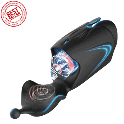 [HOT SALE] 2-Motor Penis Glans Training 10-Vibration Masturbation Cup