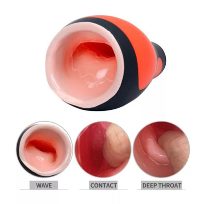 Blowjob 30 Speed Vibration Simulated Electric Male Masturbator Cup Deep Throat Mouth Design Tight Oral Sex Toys For Men