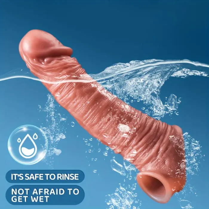 Sexoralab APP Controlled 9 Vibrating Penis Extender Sleeve With Cock Ring