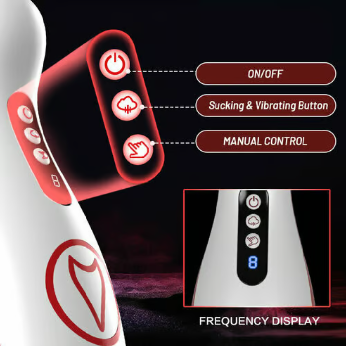 Kama 7 Adjustable Sucking Vibrating Deepthroat Blowjob Masturbation Cup